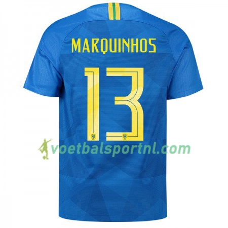 Brazilië Marquinhos 13 Uit Shirt WK voetbal 2018
